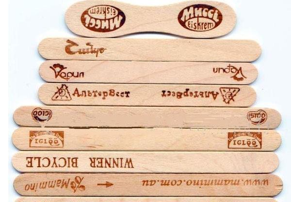 冷飲雪糕木棒雕刻打字，激光打標(biāo)機(jī)輕松完成